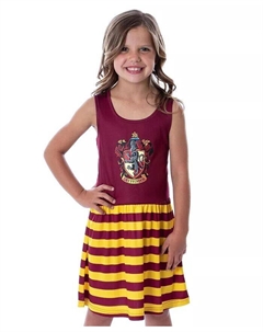 Ночная рубашка в полоску с логотипом All Houses для девочек, синий Harry potter