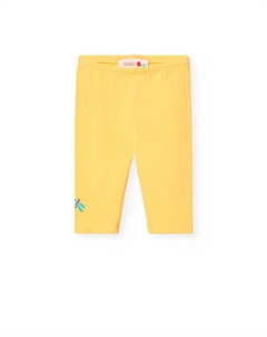 Леггинсы для девочки-пиратки с деталями на ноге, желтый Boboli