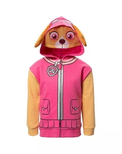 Флисовый пуловер с капюшоном на молнии для девочек Rubble Chase Skye, розовый Paw patrol