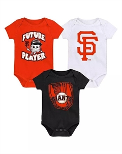 Комплект из трех боди для мальчиков и девочек оранжевого, черного и белого цвета с символикой низшей лиги San Francisco Giants Outerstuff