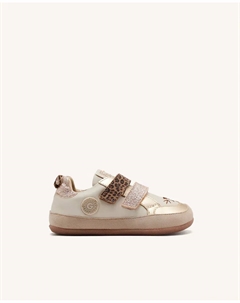 Белые босые кеды для девочек с блестящим принтом в виде кота и леопарда, белый Gioseppo