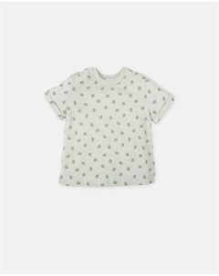 Футболка с короткими рукавами для мальчика с принтом черепахи, бирюзовый Tutto piccolo