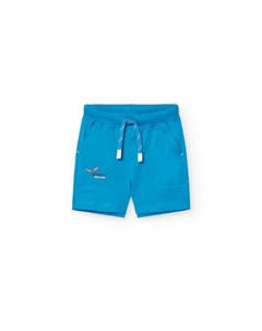 Хлопковые шорты-бермуды для мальчика с карманами, синий Boboli