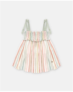 Платье для девочки с разноцветным полосатым принтом, мультиколор Martin aranda