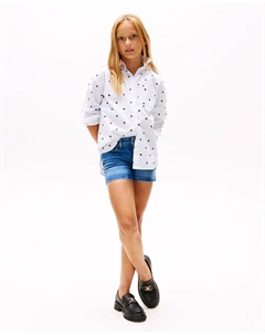 Джинсовые шорты для девочек с пятью карманами, синий Tommy hilfiger