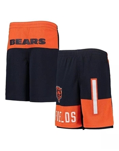 Темно-синие шорты Big Boys Justin Fields Chicago Bears с именем и номером игрока Outerstuff