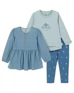 Комплект туники и леггинсов для маленьких девочек, 3 предмета, розовый Gerber