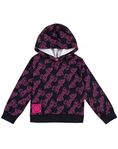 Флисовый пуловер с капюшоном для маленьких девочек, черный Barbie