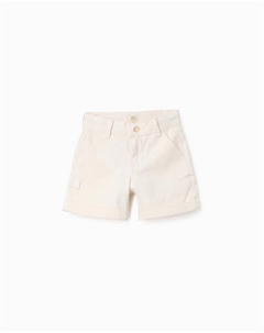 Шорты для девочек с застежкой на молнию и пуговицы, белый Zippy