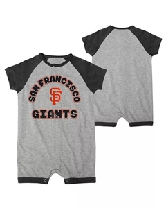 Комбинезон-реглан на кнопках для мальчиков и девочек Heather Grey San Francisco Giants Extra Base Hit Outerstuff