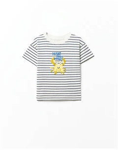 Футболка в полоску с крабом, белый Сфера