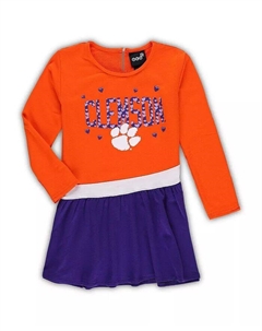 Платье для маленьких девочек Orange Clemson Tigers Heart to Heart French Terry Outerstuff