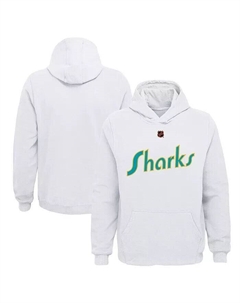 Белый флисовый пуловер с капюшоном с основным логотипом Big Boys San Jose Sharks Special Edition 2.0 Outerstuff