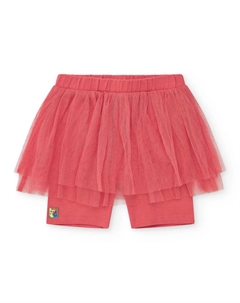 Леггинсы для девочки с юбкой из тюля и эластичным поясом, розовый Tuc tuc