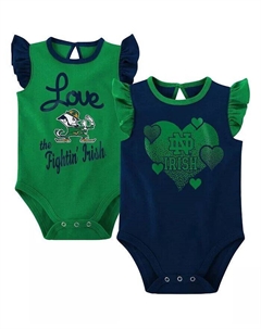 Комплект из 2 боди для девочек темно-синий, зеленый Notre Dame Fighting Irish Spread the Love Outerstuff