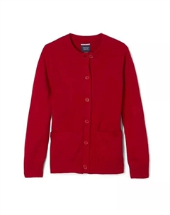 Свитер-кардиган с круглым вырезом для больших девочек Anti-Pill, красный French toast