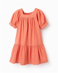 Платье для девочки из 100% хлопка с английской вышивкой, оранжевый Zippy