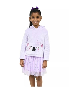 Платье-свитер с капюшоном и карманом «Коала» для девочек-малышей Pink & violet