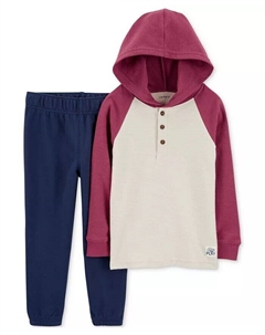 Футболка с капюшоном и штаны для мальчиков, комплект из 2 предметов, мультиколор Carter`s