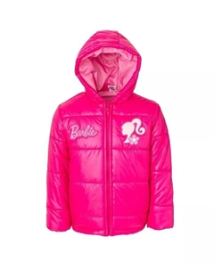 Пуховик на молнии для девочек (4–14–16 лет), розовый Barbie