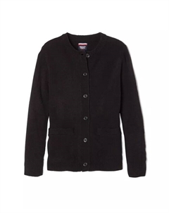 Свитер-кардиган с круглым вырезом для больших девочек Anti-Pill, черный French toast