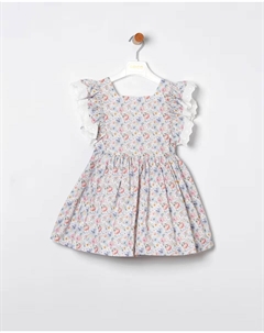 Платье для девочки с цветочным принтом и кружевом, мультиколор Coco acqua