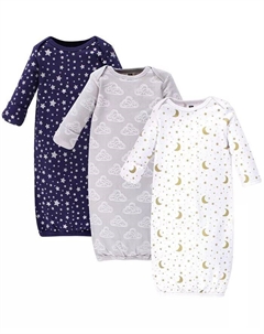 Хлопковые халаты, упаковка из 3 штук, 0–6 месяцев, серый Hudson baby