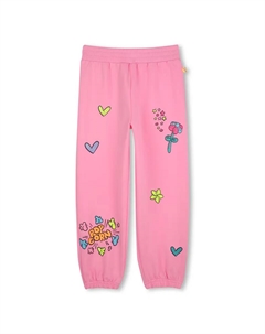 Спортивные брюки для девочек с рисунком спереди и эластичным подолом, розовый Billieblush