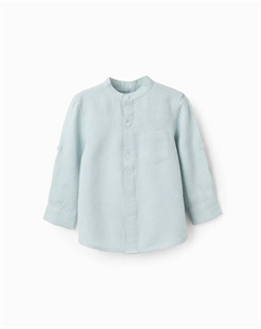 Рубашка для мальчика с воротником Мао и карманом, светло-голубой Zippy