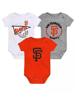 Комплект из 3 боди для маленьких мальчиков и девочек, оранжевый, белый, серый, San Francisco Giants, самый большой маленький фанат Outerstuff
