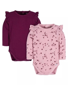 Боди с длинными рукавами для девочек, 2 шт. в упаковке, фиолетовый Gerber