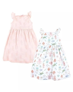 Хлопковые платья для маленьких девочек, пастельное море, розовый Hudson baby