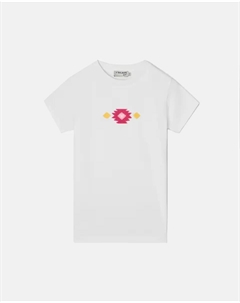 Белая футболка для девочки с принтом спереди и сзади, белый Silbon