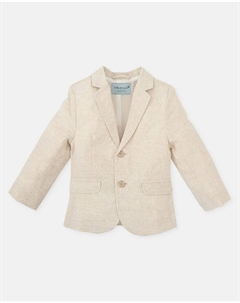 Льняной блейзер для мальчика с застежкой на пуговицы, бежевый Tutto piccolo
