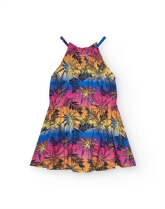 Разноцветное детское платье с принтом пальм, мультиколор Tuc tuc
