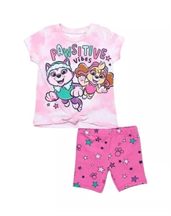 Комплект из футболки Skye Everest и велосипедных шорт для девочек, розовый Paw patrol