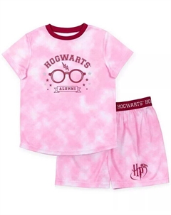 Пижамная рубашка и шорты для маленьких девочек, комплект для сна Tie Dye Pink, розовый Harry potter