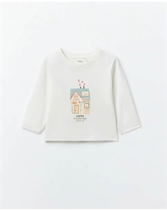 Футболка с рисунком спереди, белый Сфера