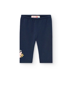 Пиратские леггинсы для девочки с деталями на ноге, темно-синий Boboli