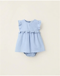 Платье для девочки с короткими рукавами светло-голубого цвета, светло-голубой Zippy