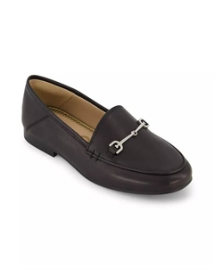 Лоферы с металлизированным логотипом Leo Loraine для маленьких и больших девочек, черный Sam edelman