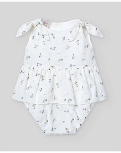 Детский комбинезон для девочки с принтом и оборкой на талии, Pomba PAZ Rodríguez, натуральный Paz rodriguez