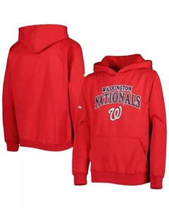 Красный пуловер с капюшоном на груди для мальчиков и девочек Washington Nationals Center Stitches