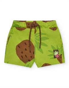 Шорты-бермуды для мальчика с принтом и регулируемой талией, зеленый Tuc tuc