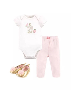 Боди для девочек Treasure Baby из хлопка, комплект из 3 предметов: штаны и обувь, Beyoutiful Little treasure