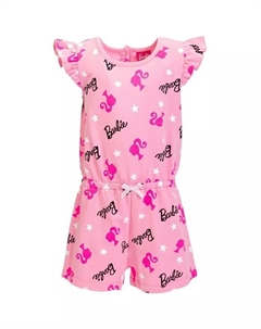 Комбинезон без рукавов из французской махровой ткани для маленьких девочек, розовый Barbie
