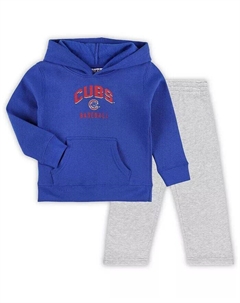 Комплект из флисовой толстовки с капюшоном и брюк для мальчиков и девочек Royal, серый Chicago Cubs Play-By-Play, синий Outerstuff