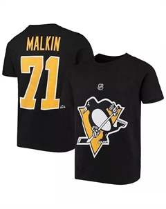 Черная футболка Big Boys Evgeni Malkin Pittsburgh Penguins с именем и номером игрока, черный Outerstuff
