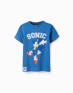 Футболка для мальчика с тематикой Соника, 100% хлопок, синий Zippy