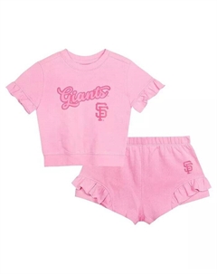 Розовый комплект из футболки и шорт San Francisco Giants Dugout для девочек для малышей, розовый Outerstuff